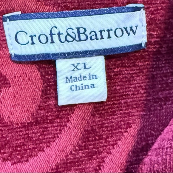 Croft & Barrow Jacquard Scroll Jacket Burgundy Button-Up XL Heritage Edit‎ - Picture 7 of 11